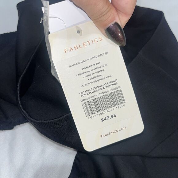 Fabletics Black High-Waisted Seamless Mesh Legging Women’s Size Large NWT - Picture 7 of 8